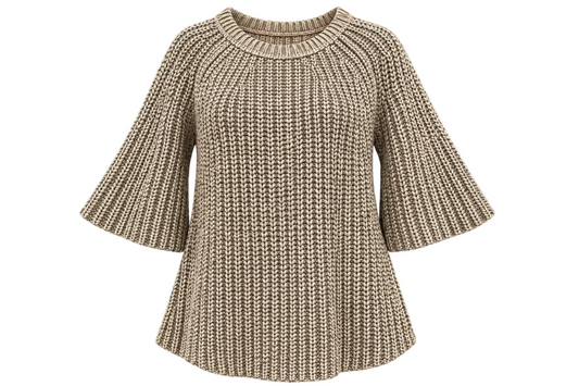 Flared Sleeve Washed Sweater Top
