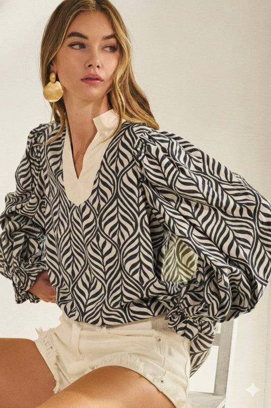 Forest Leaf Botanical Blouse