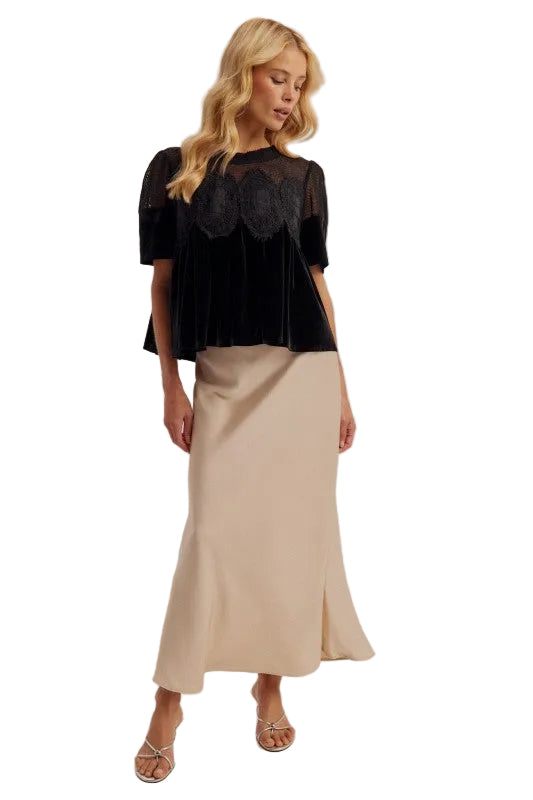 Velvet Mesh and Lace top