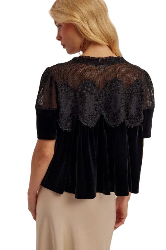 Velvet Mesh and Lace top
