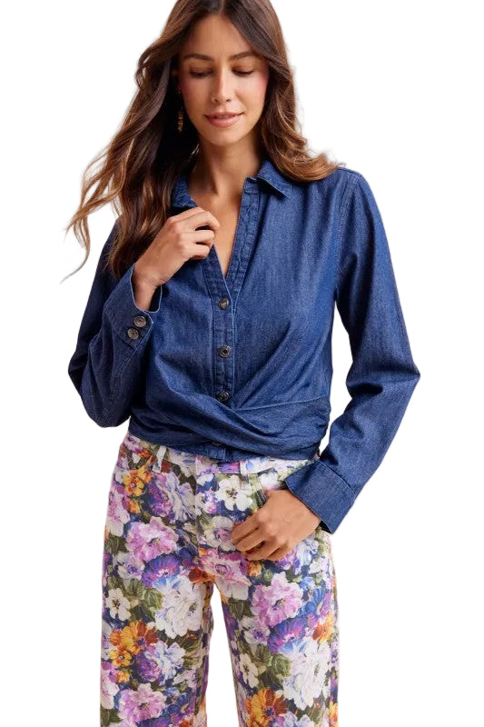 Denim Twisted Top