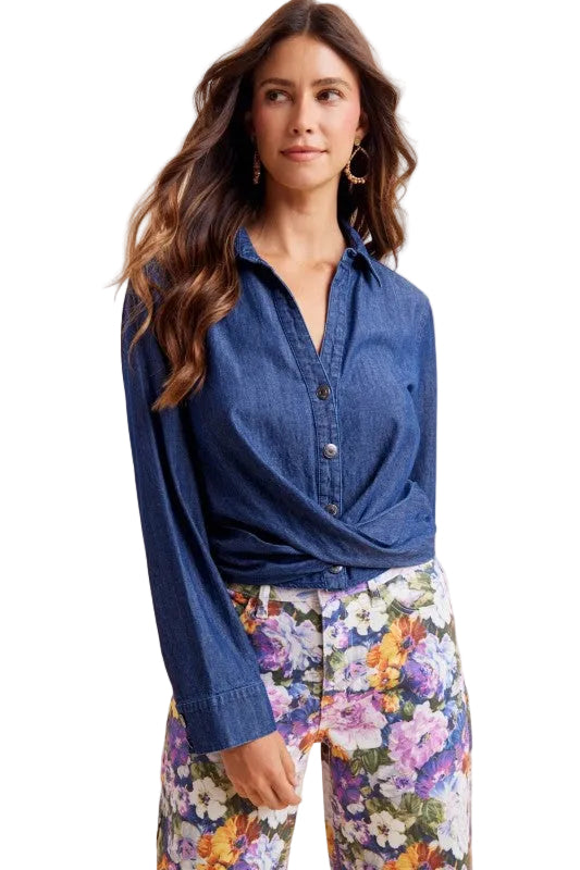 Denim Twisted Top