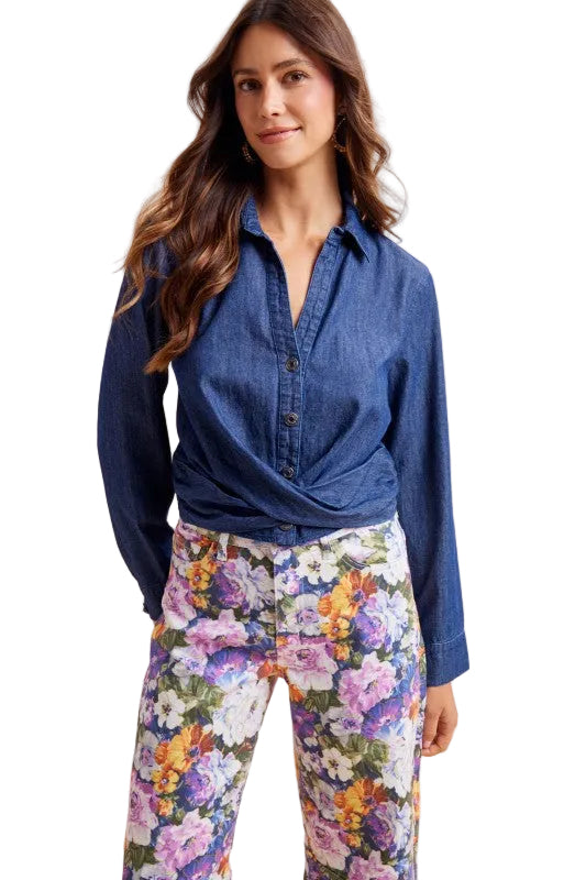 Denim Twisted Top