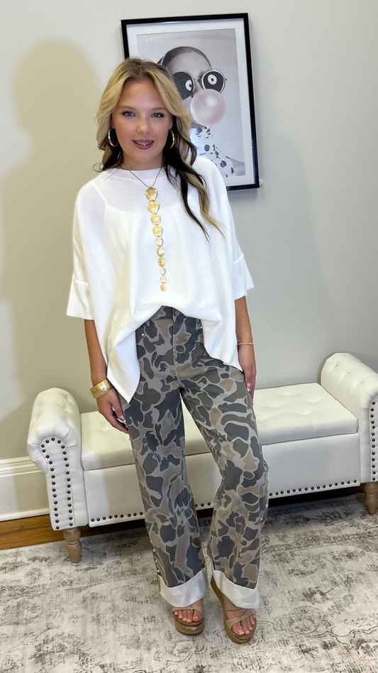 Camo Studded Casual Jeans