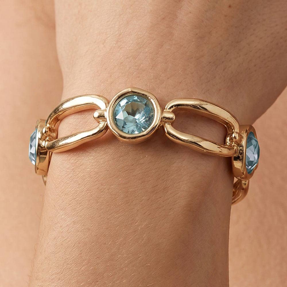 Round Hammered Oval Stretch Bracelet