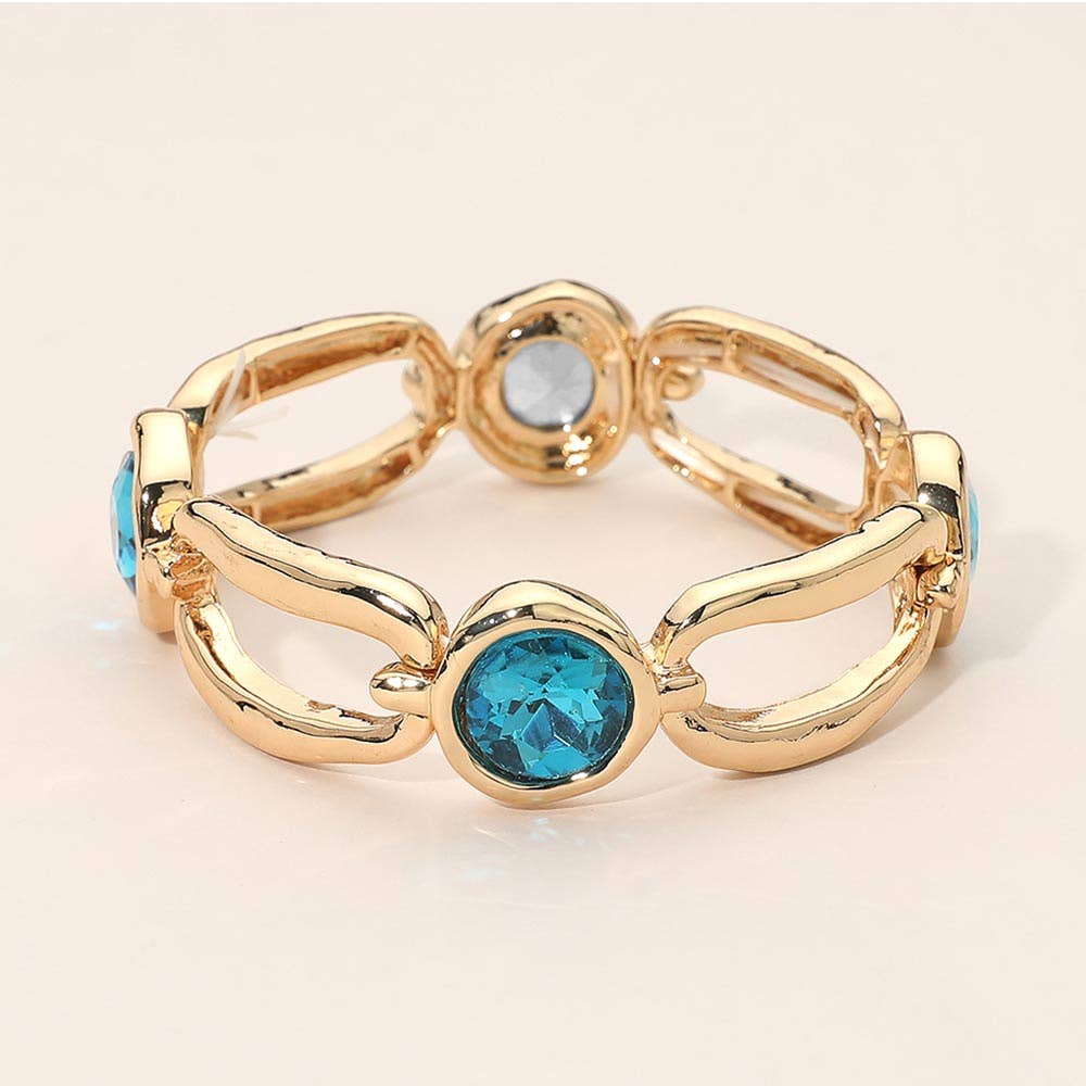 Round Hammered Oval Stretch Bracelet