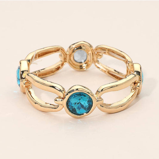 Round Hammered Oval Stretch Bracelet