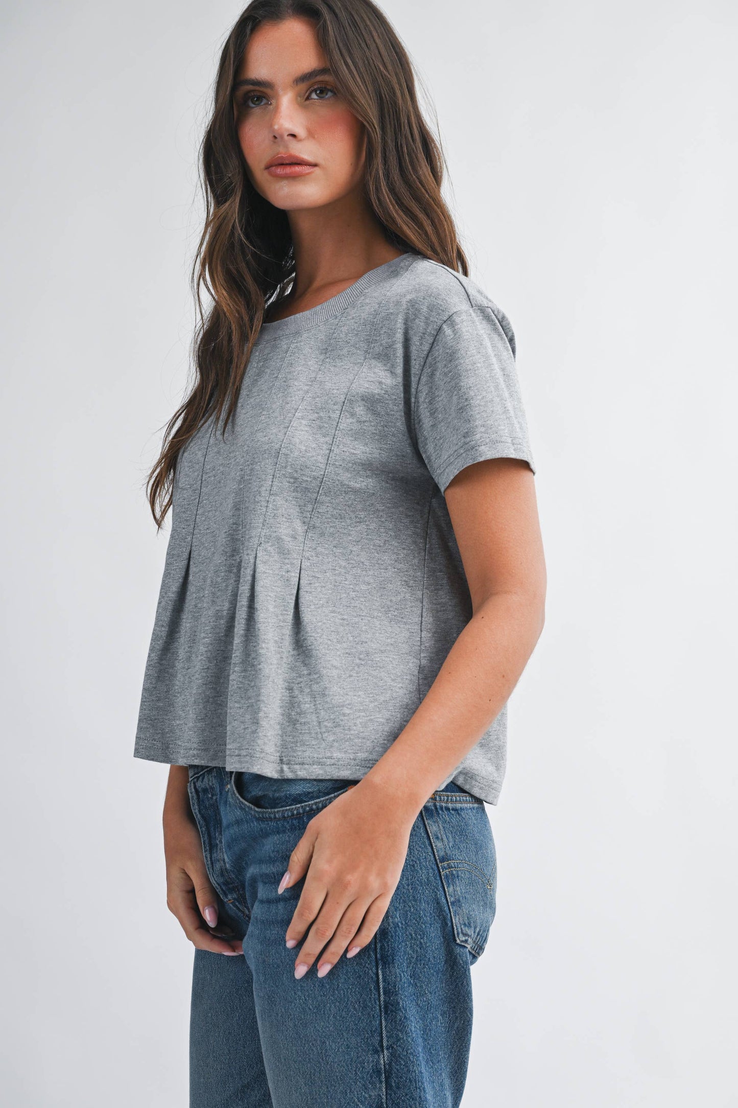 Pleated Swing Tee Top