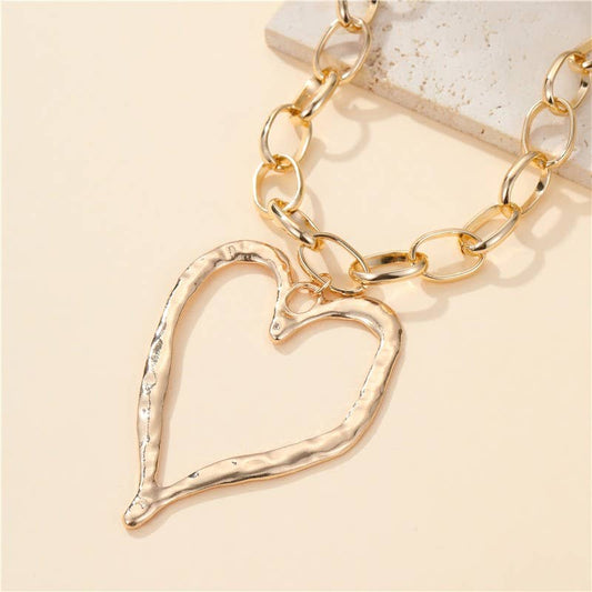 Hammered Open Heart Necklace