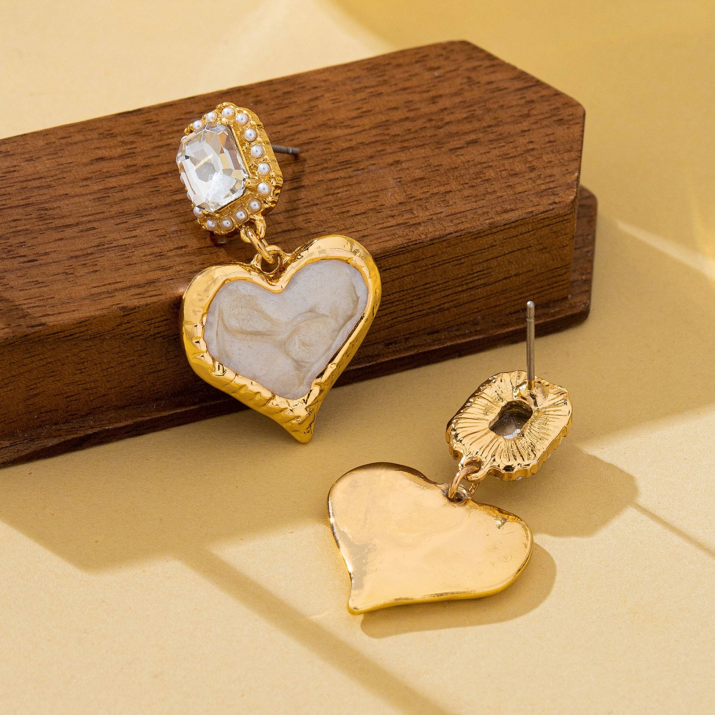 Heart Crystal Drop Earrings