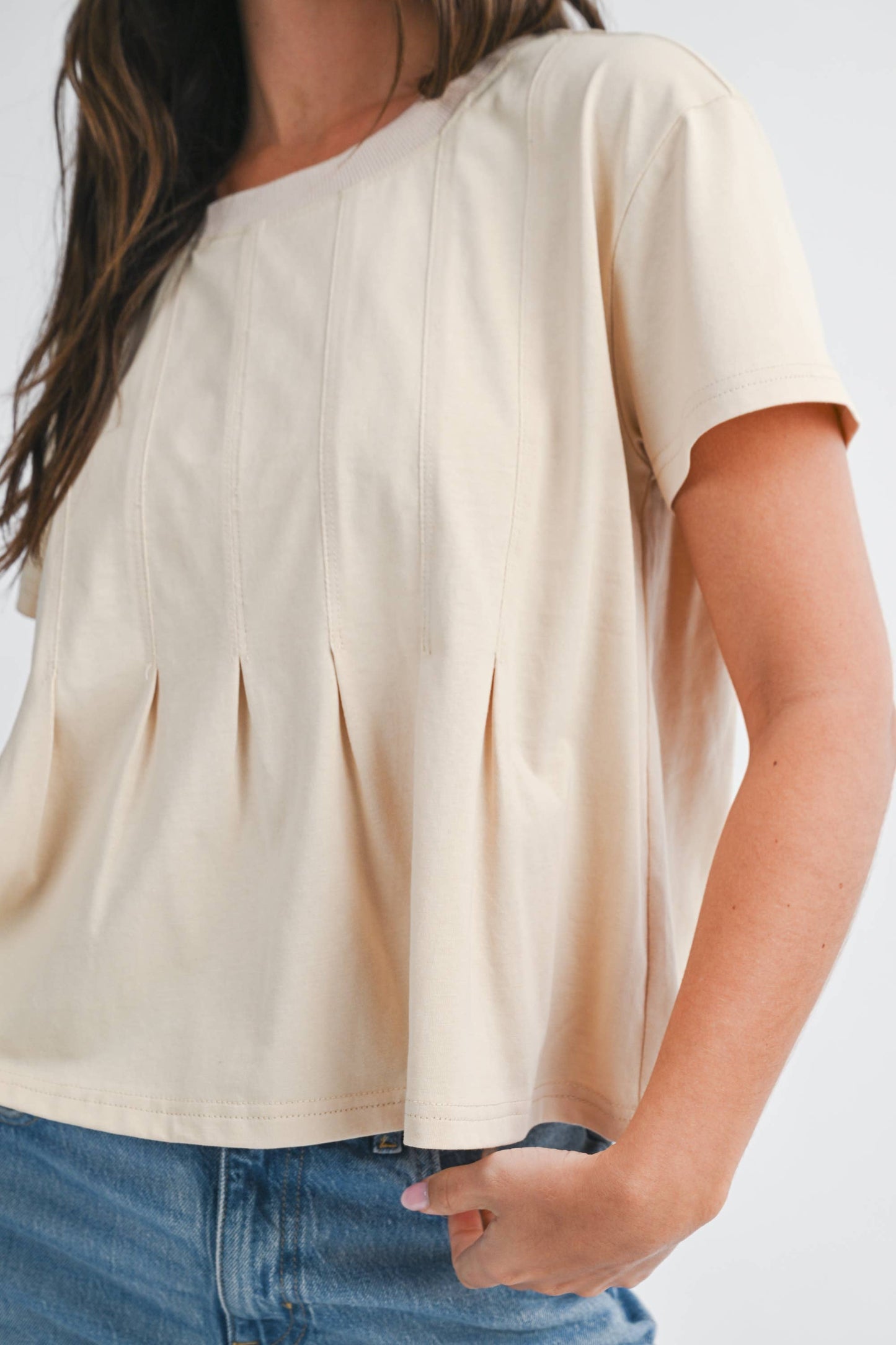 Pleated Swing Tee Top