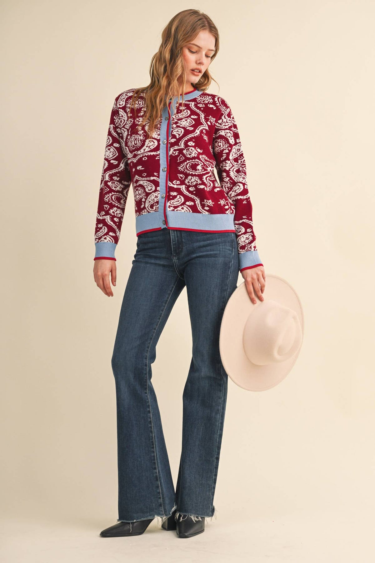PAISLEY KNIT CARDIGAN