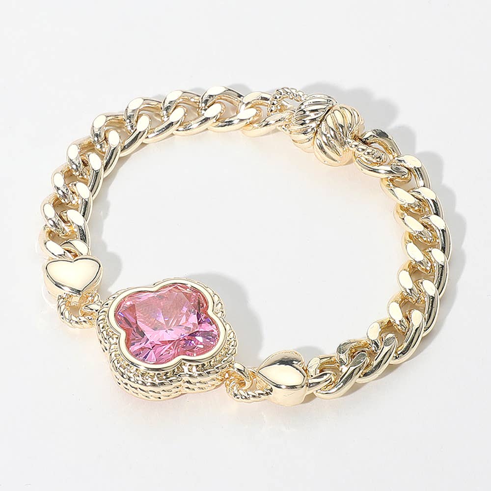 14K Gold Plated CZ Magnetic Bracelet