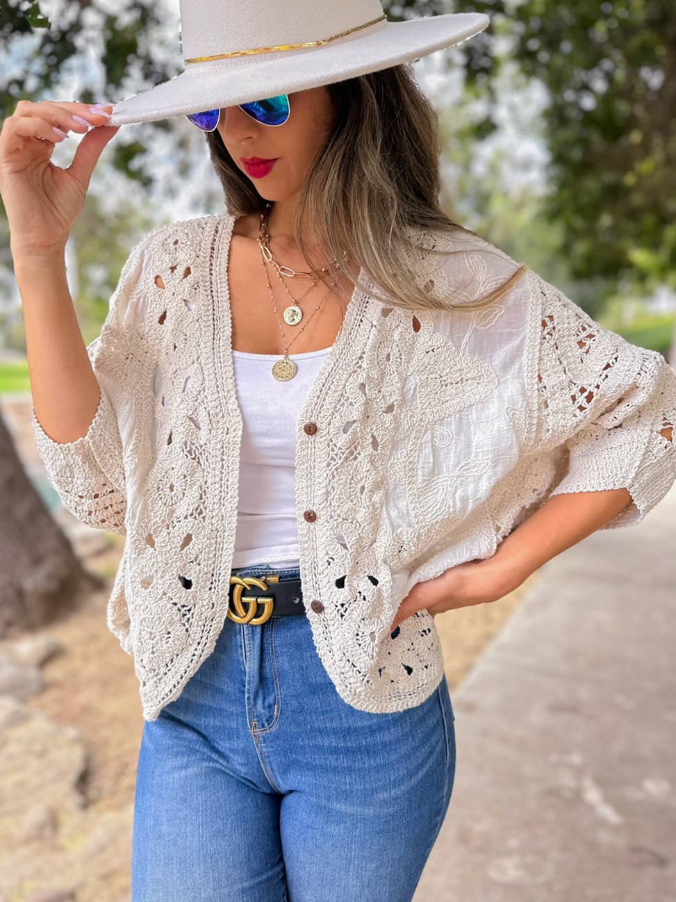 Ivory Crochet Lace Cardigan – Boutique Layering Bestseller