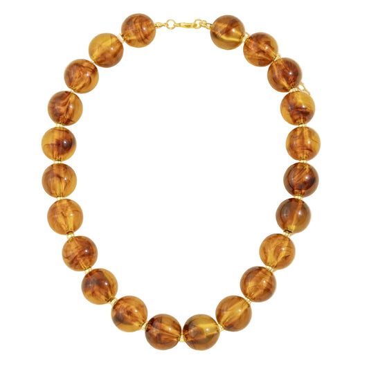 Chunky Round Resin Bead Statement Necklace
