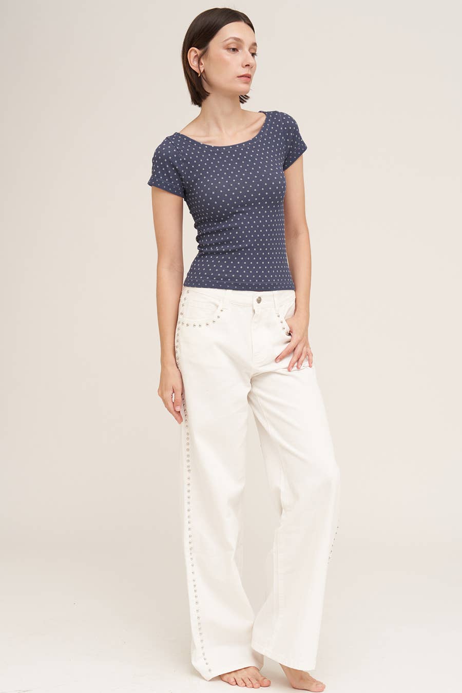 Reversible Polka Dot Strap SS Top-OS