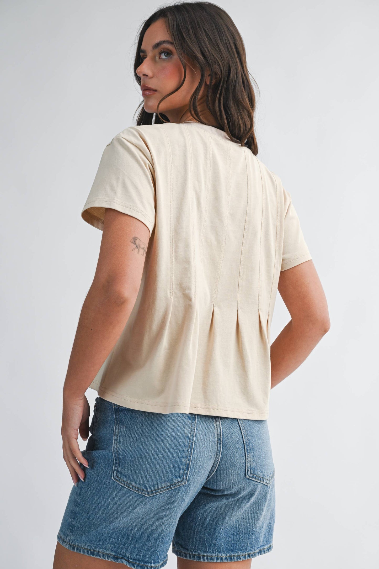 Pleated Swing Tee Top