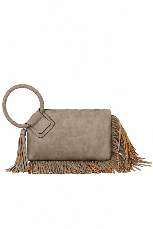 Fringe Cuff Clutch Tassel Wristlet Clutch Bag