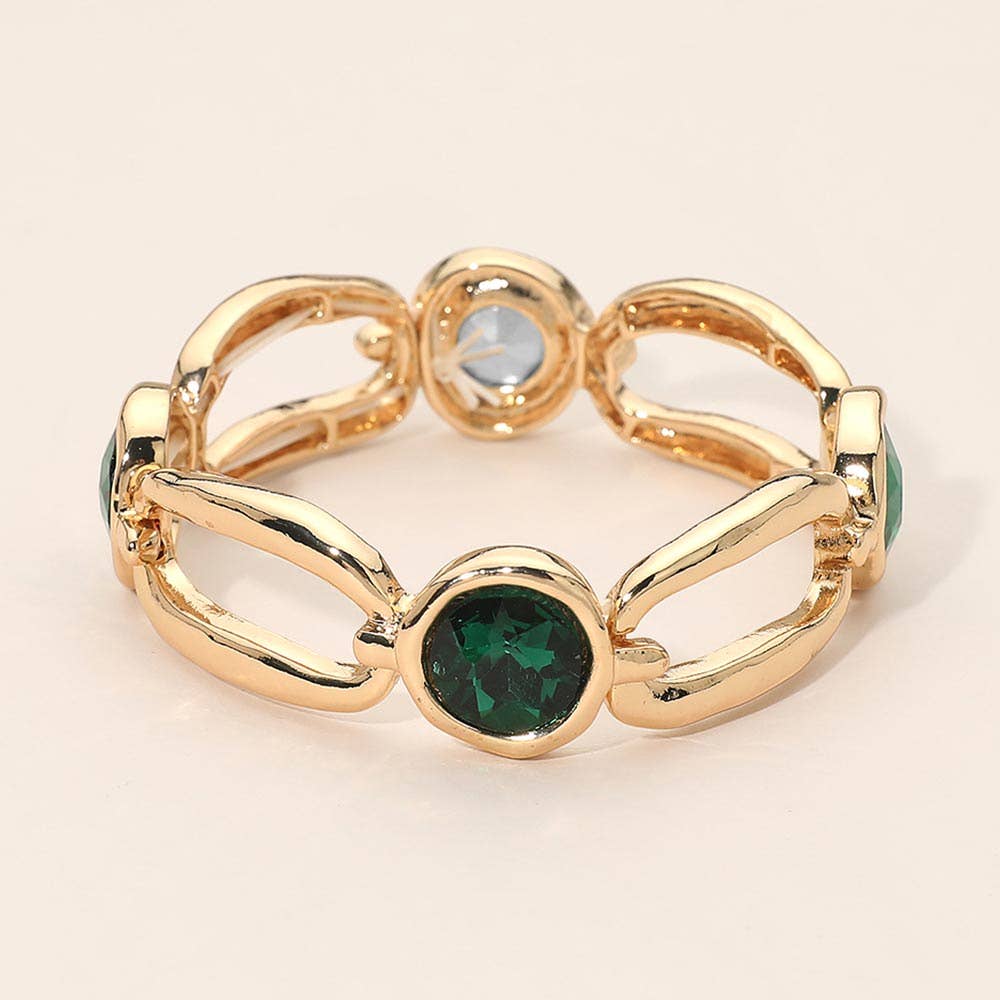 Round Hammered Oval Stretch Bracelet