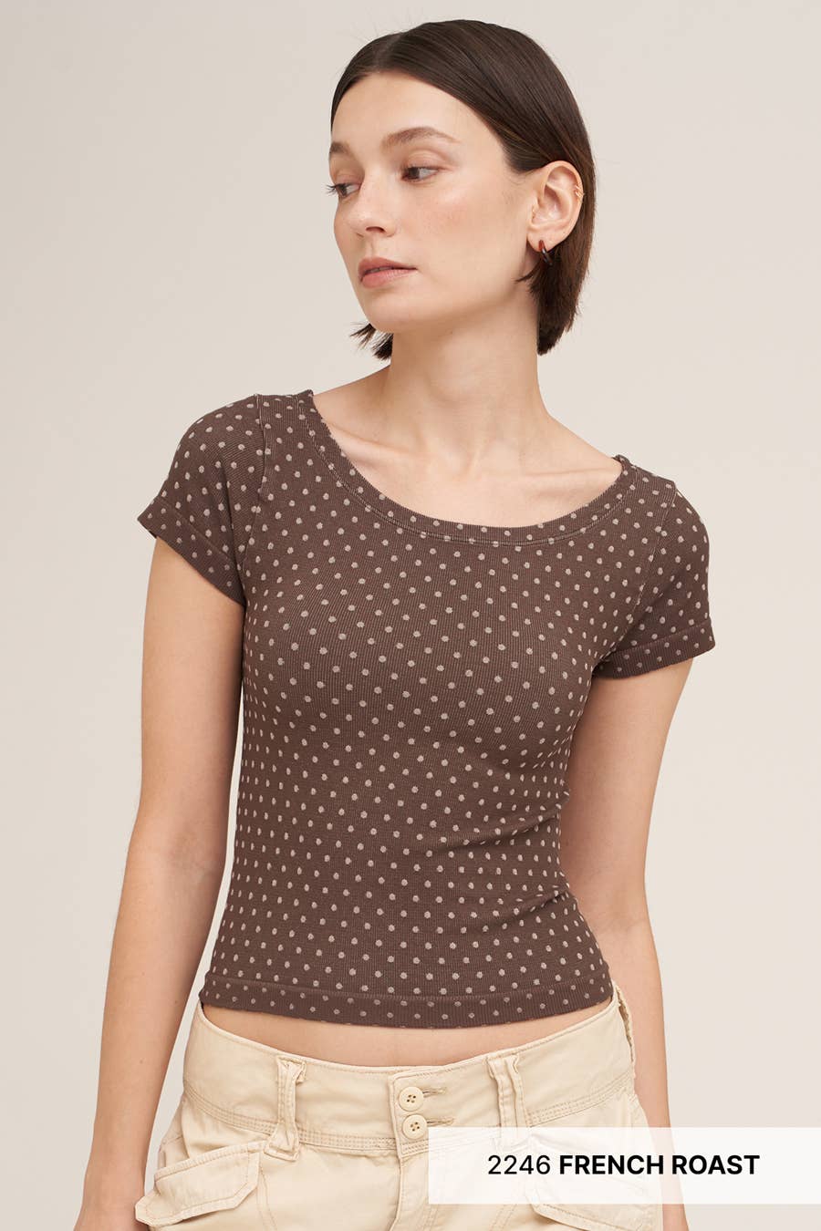Reversible Polka Dot Strap SS Top-OS