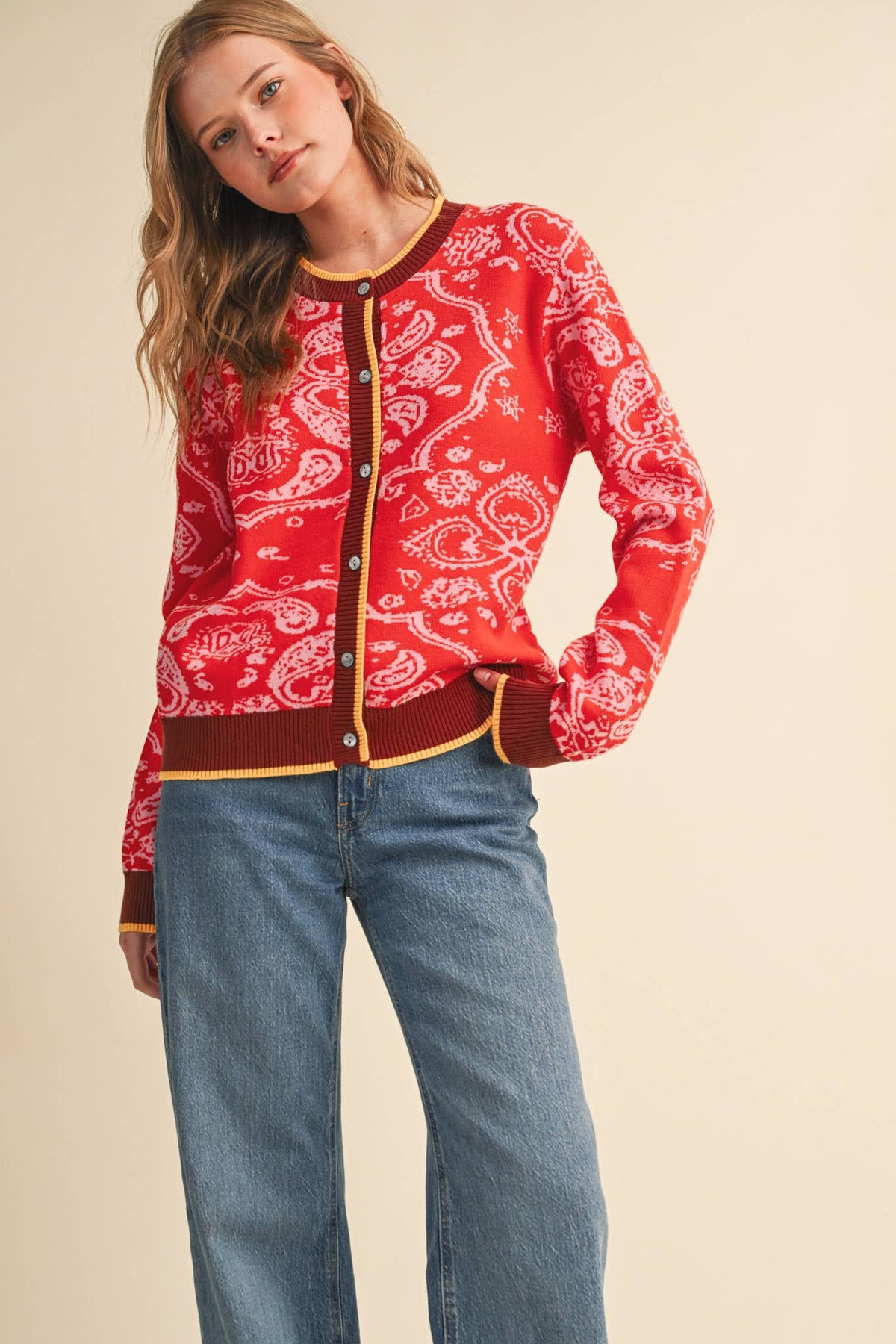 PAISLEY KNIT CARDIGAN