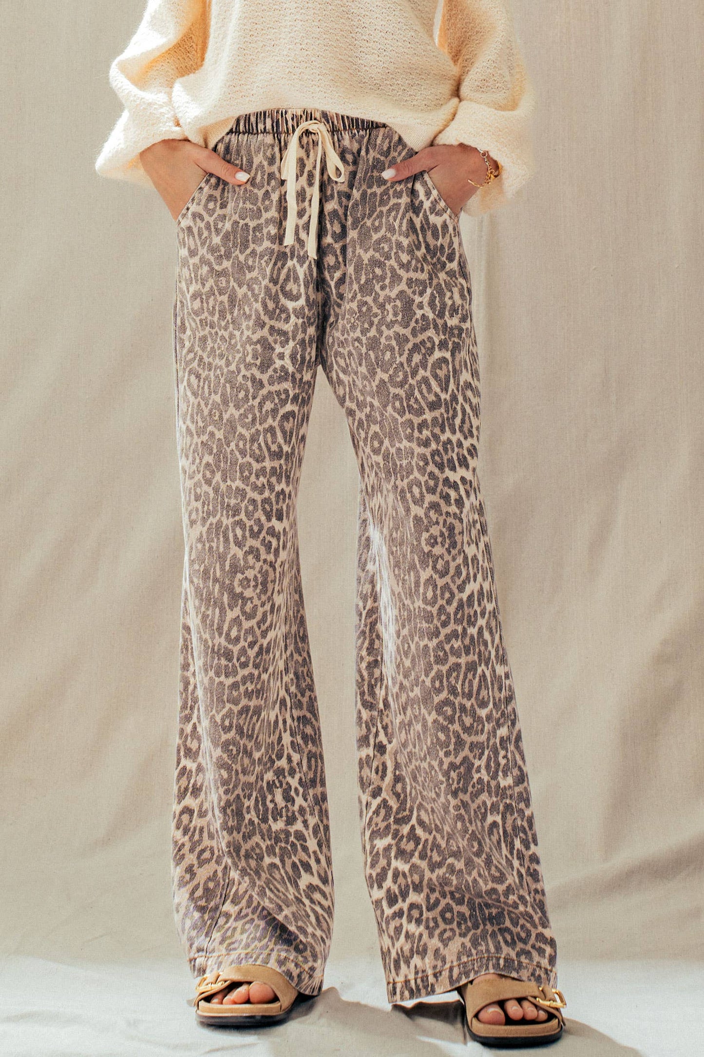 Leopard Wide Leg Drawstring