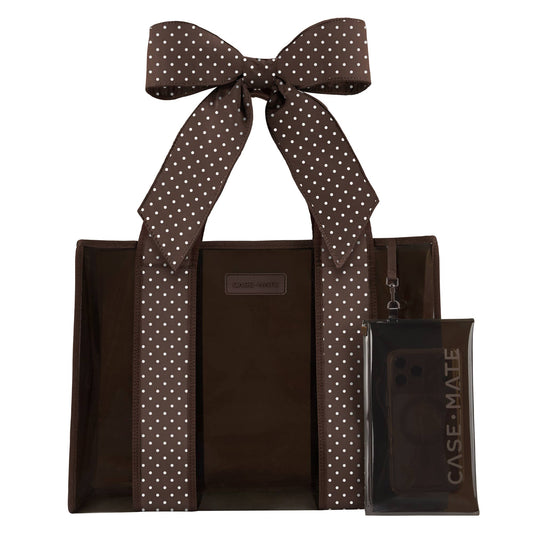 Case-Mate Espresso Polka Dot Bow Jelly Tote Bag (Classic)
