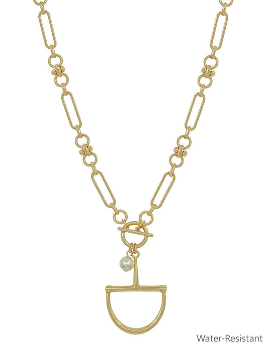 Necklace with Horsebit with Pearl Charm