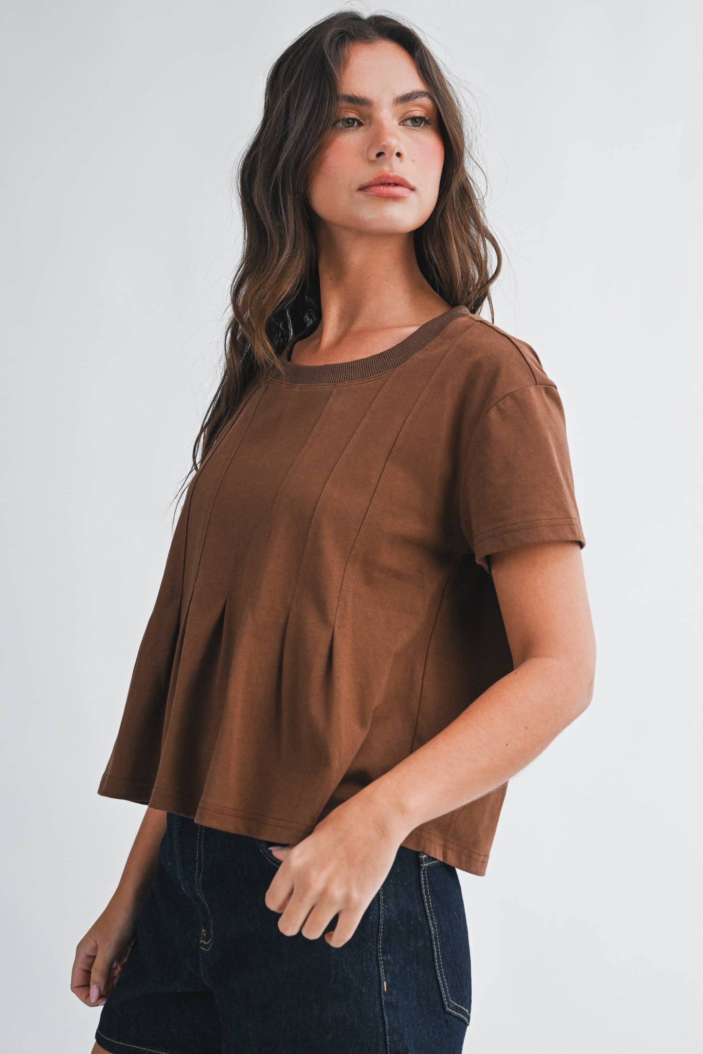 Pleated Swing Tee Top
