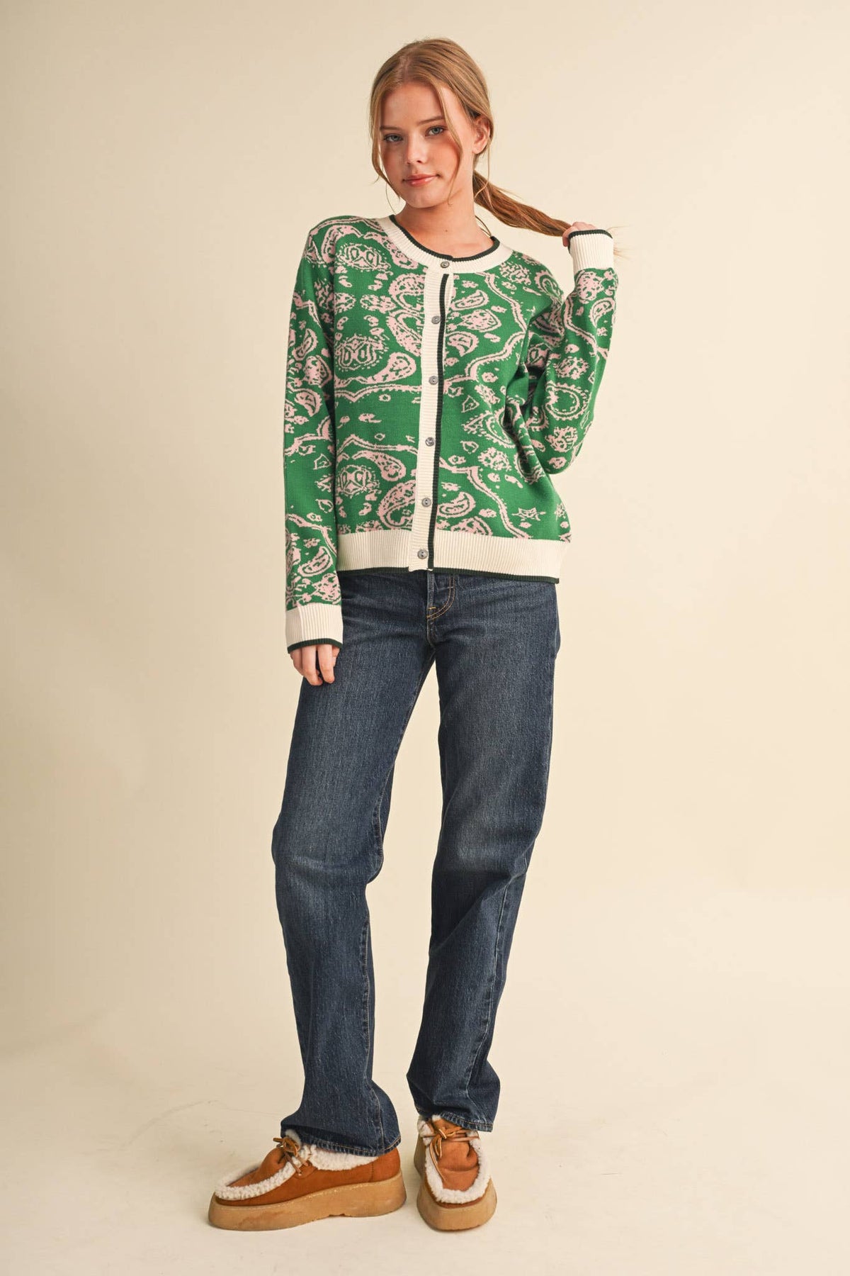PAISLEY KNIT CARDIGAN