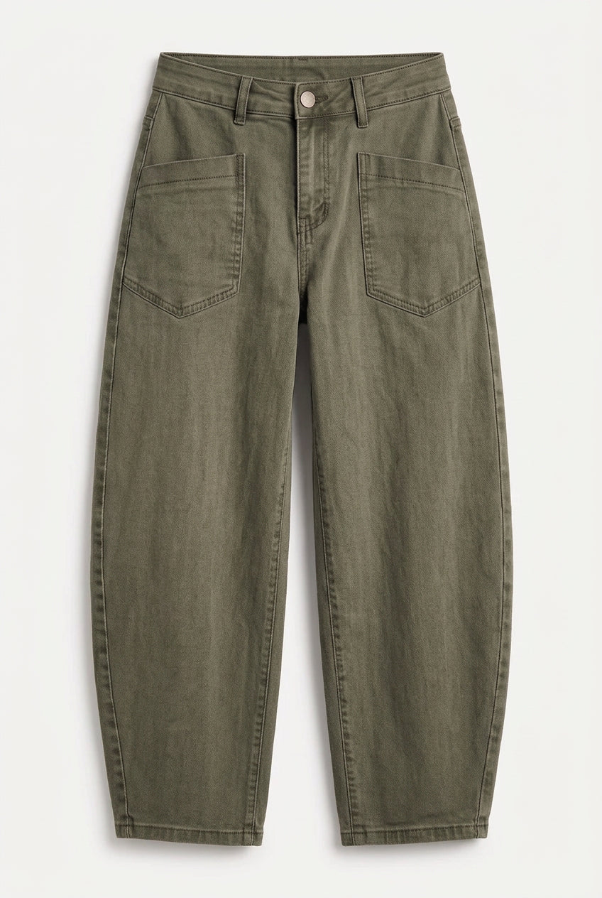 Solid Barrel Jean