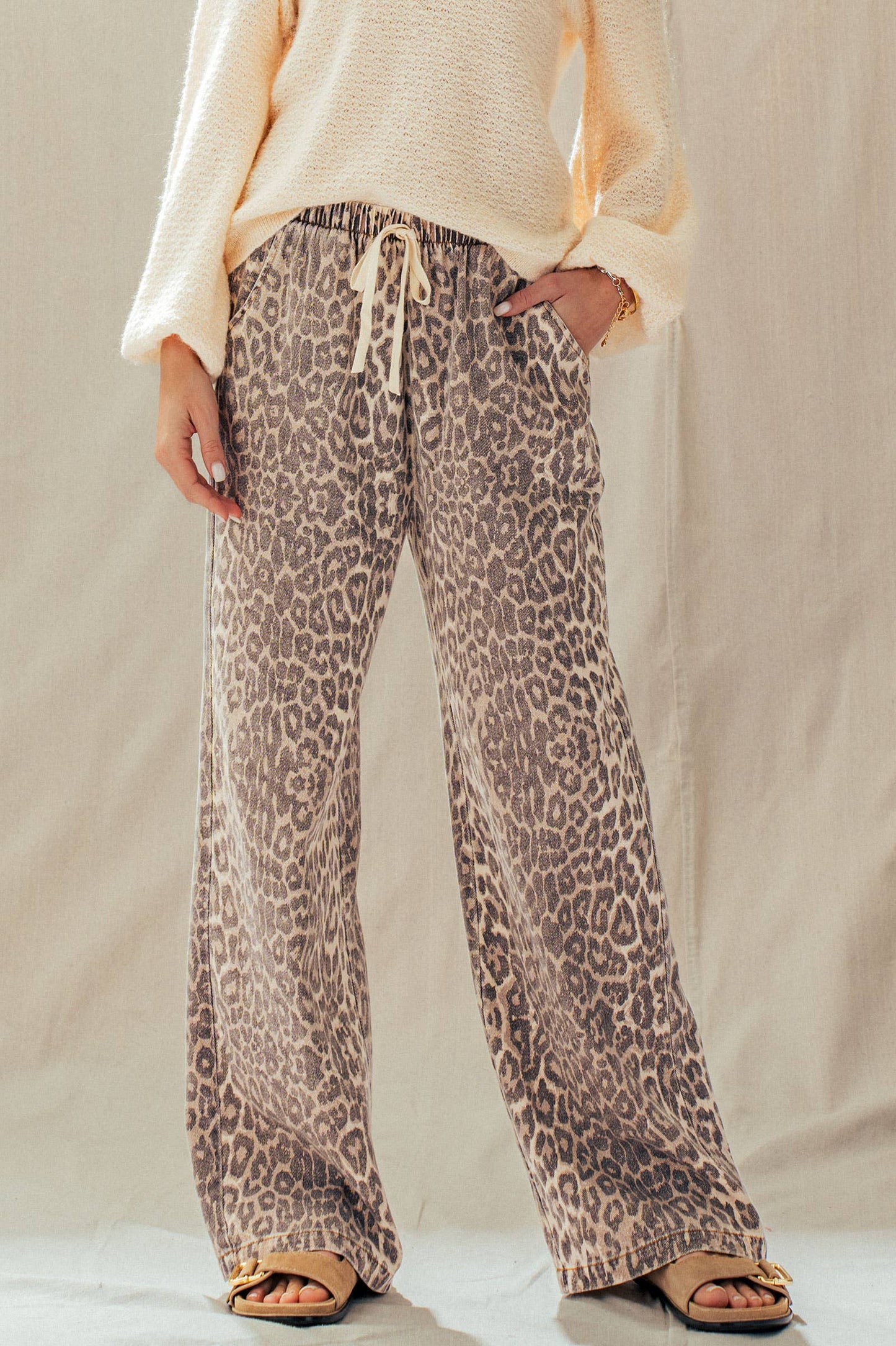 Leopard Wide Leg Drawstring