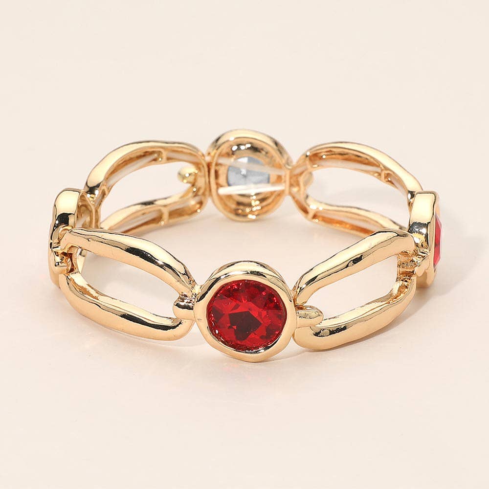 Round Hammered Oval Stretch Bracelet