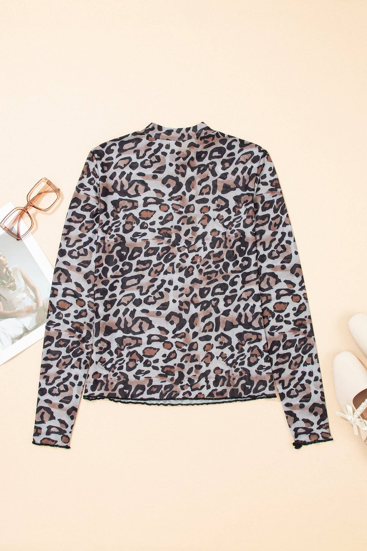 Leopard Mesh LS Top