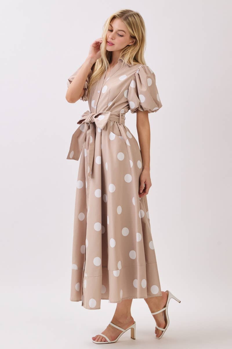 BIG POLKA DOT PRINTED DRESS