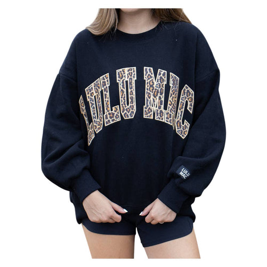 LULU SWEATSHIRT BLACK/LEOPARD
