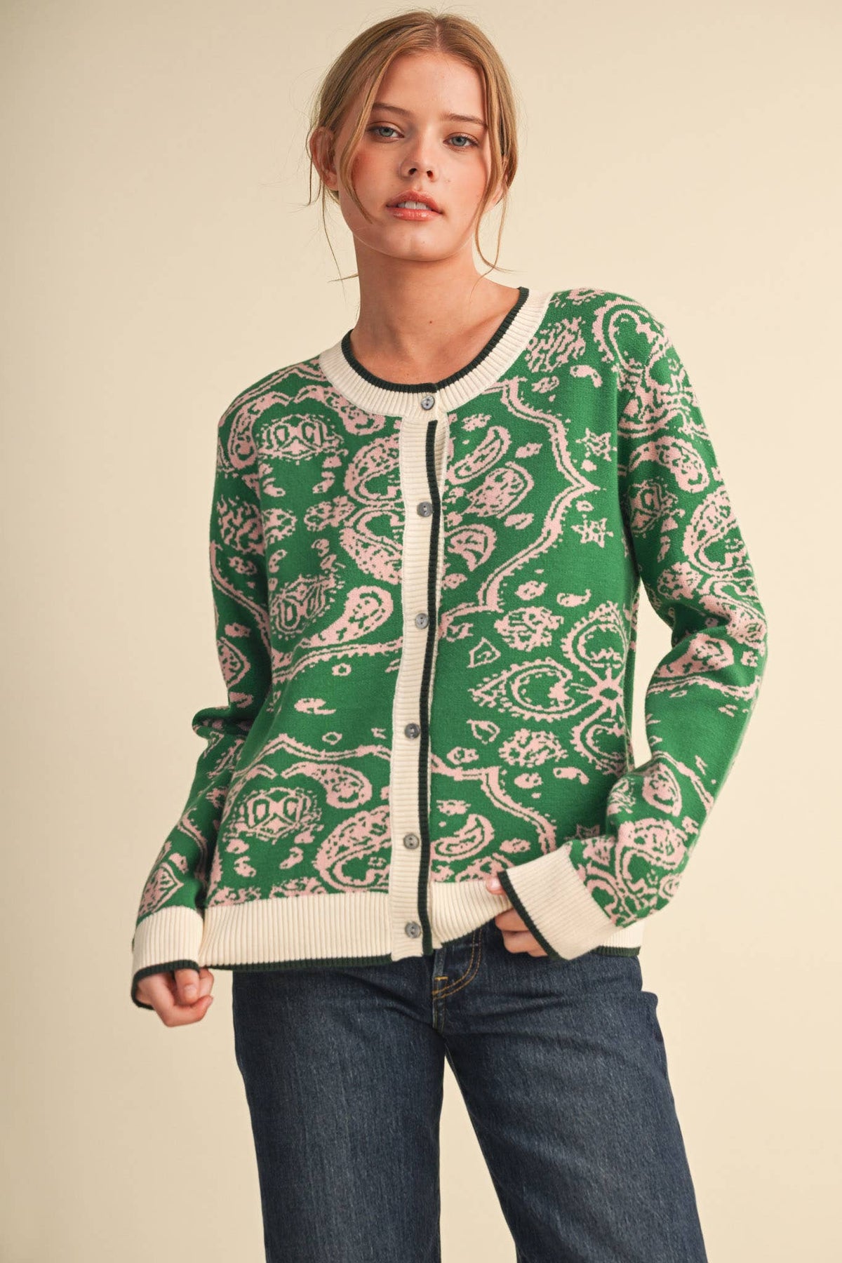 PAISLEY KNIT CARDIGAN