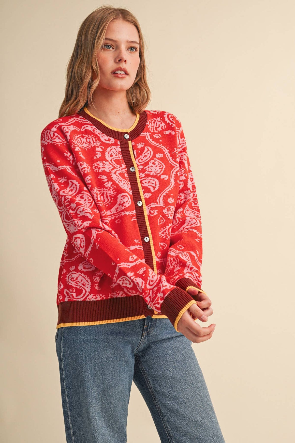PAISLEY KNIT CARDIGAN
