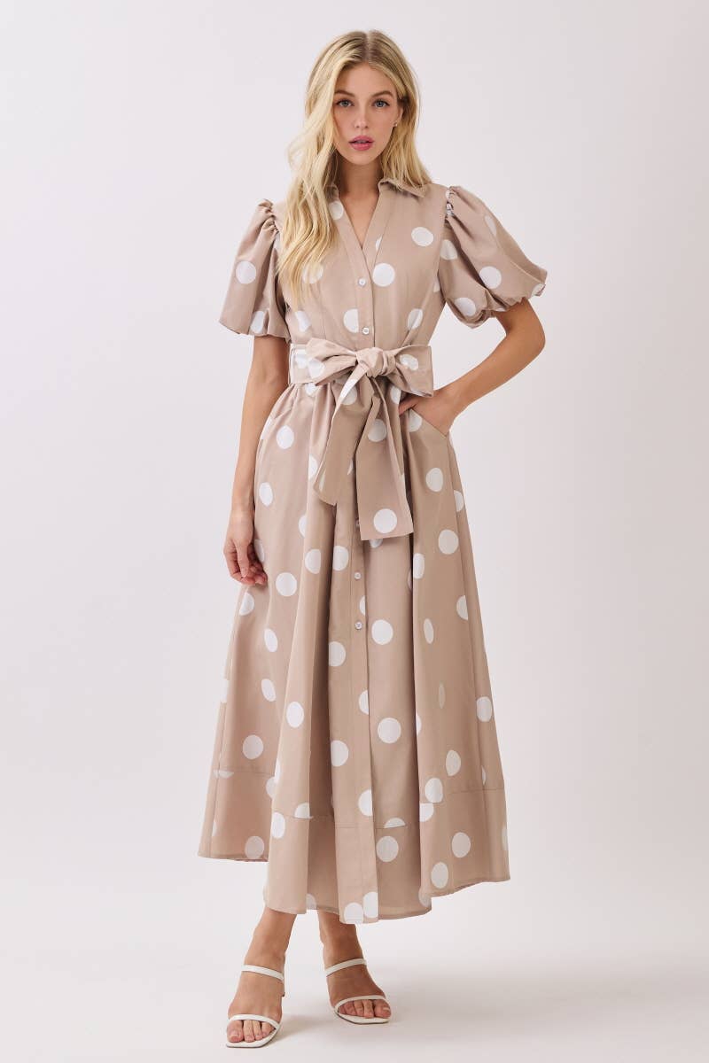 BIG POLKA DOT PRINTED DRESS