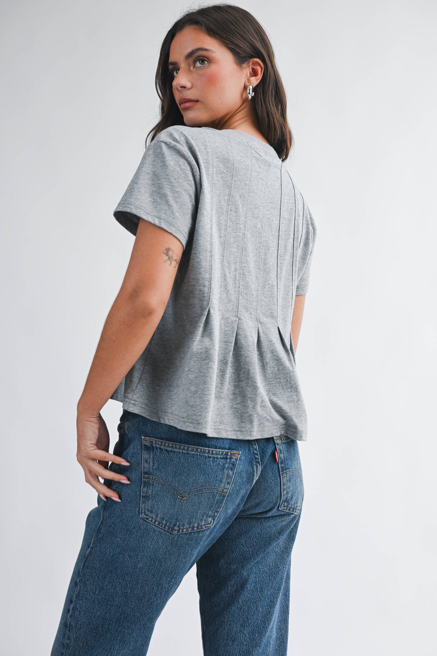 Pleated Swing Tee Top