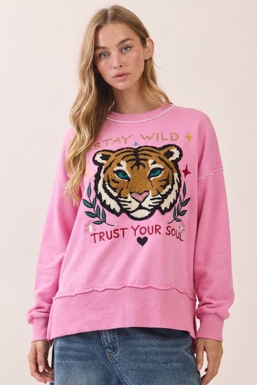 Tiger Applique Sweatshirt