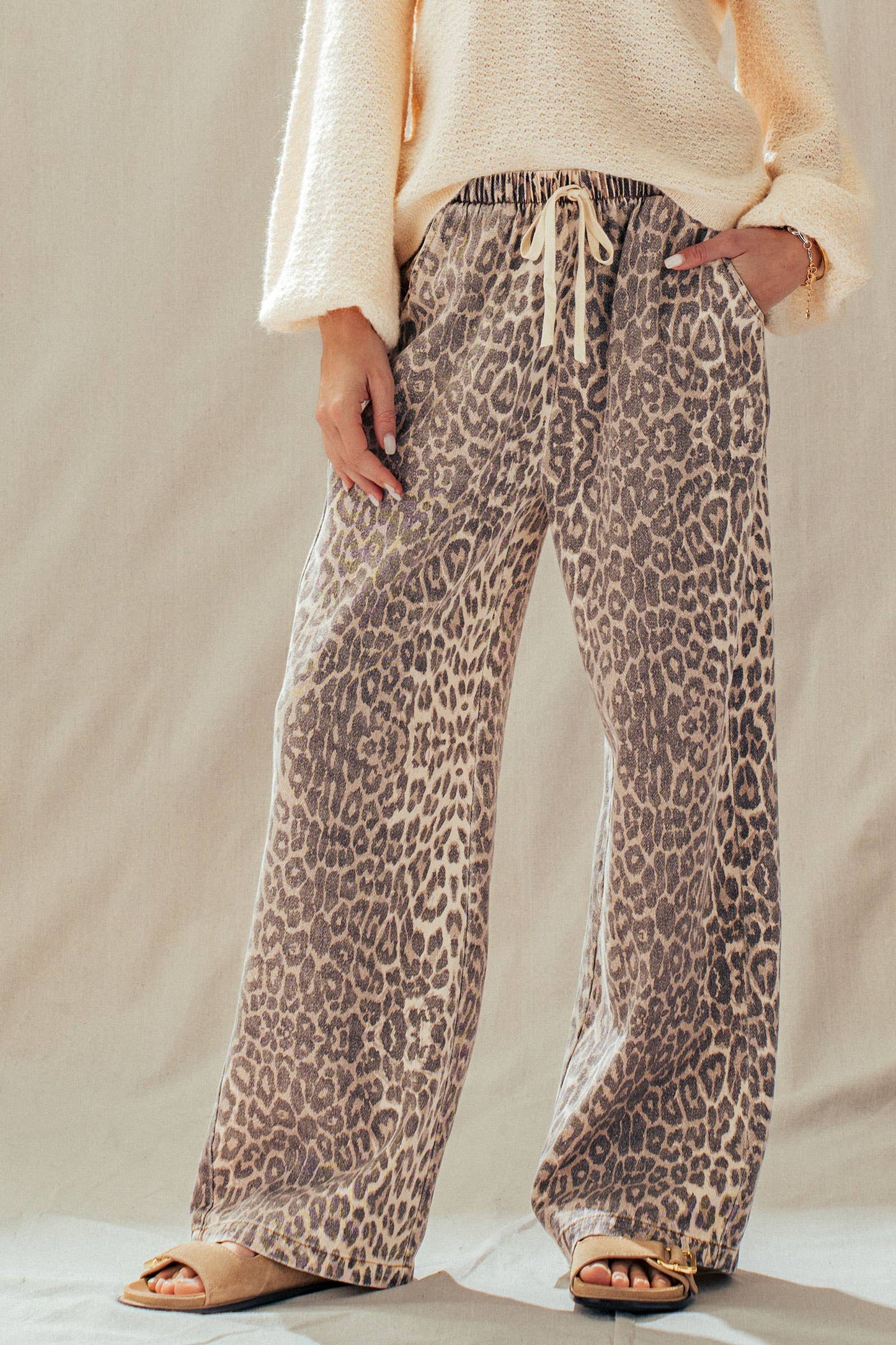 Leopard Wide Leg Drawstring