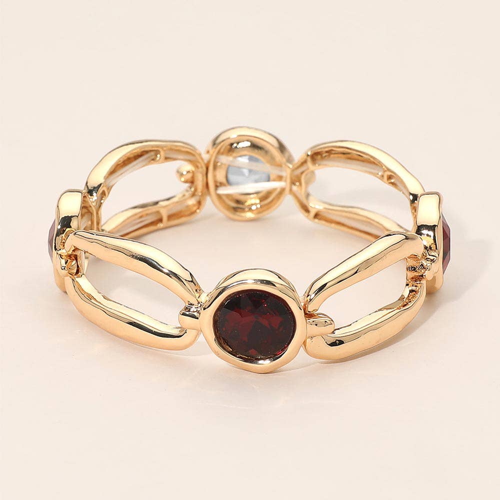 Round Hammered Oval Stretch Bracelet