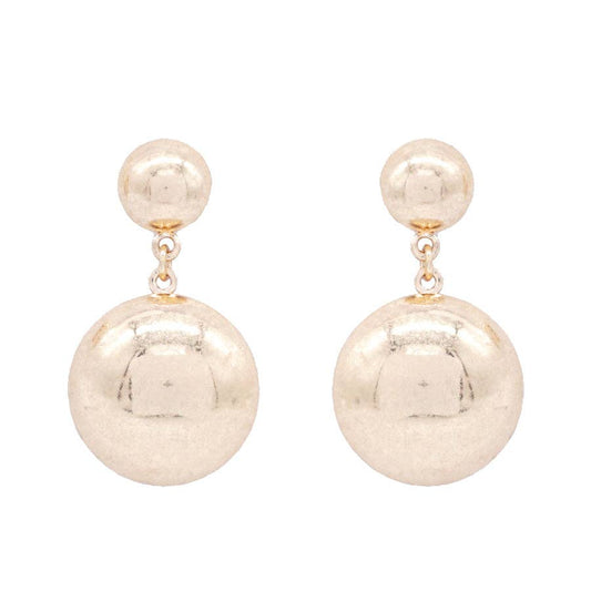 Worn Gold Stud and Circle 1" Earring