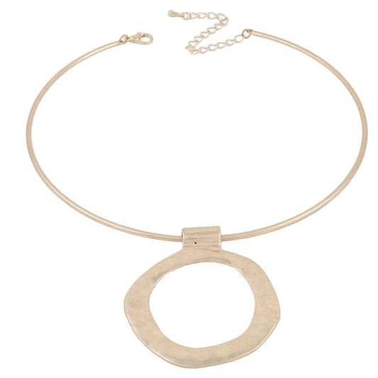 Hammered Open Loop Choker Necklace
