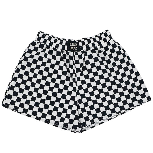 LULU BLACK WHITE CHECK BOXER SHORT