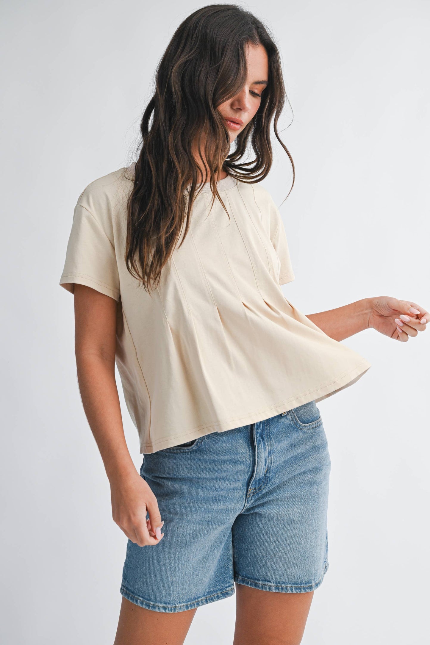 Pleated Swing Tee Top