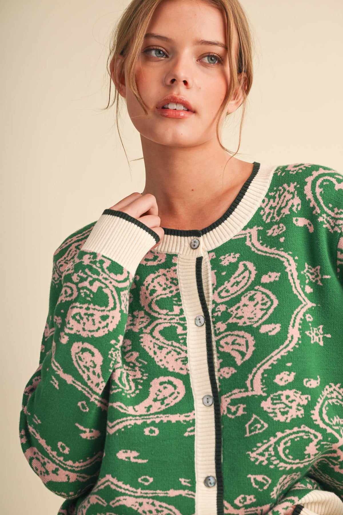PAISLEY KNIT CARDIGAN