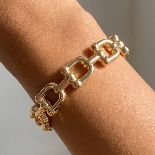 Squared Open Link Stretch Bracelet