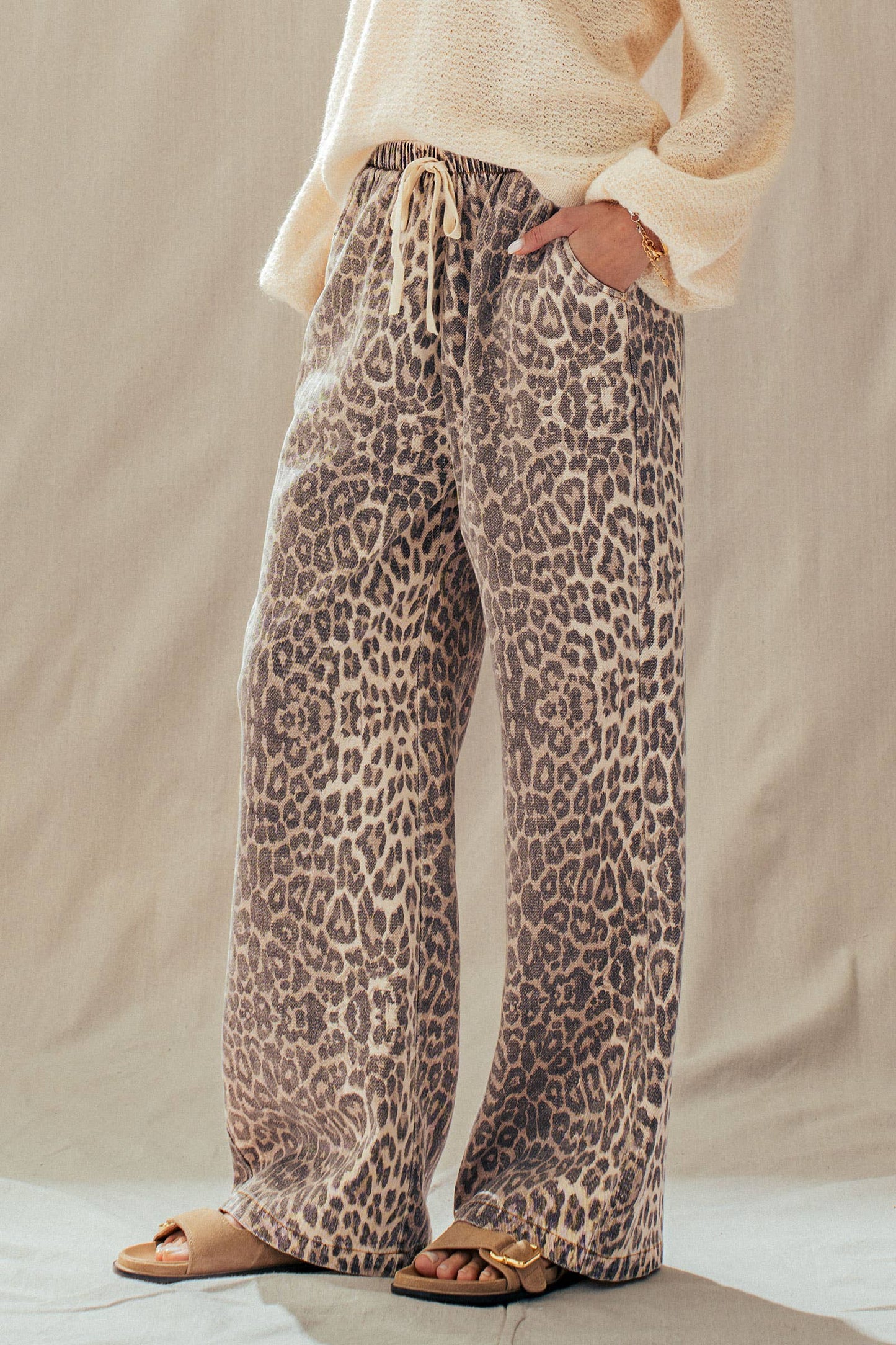 Leopard Wide Leg Drawstring
